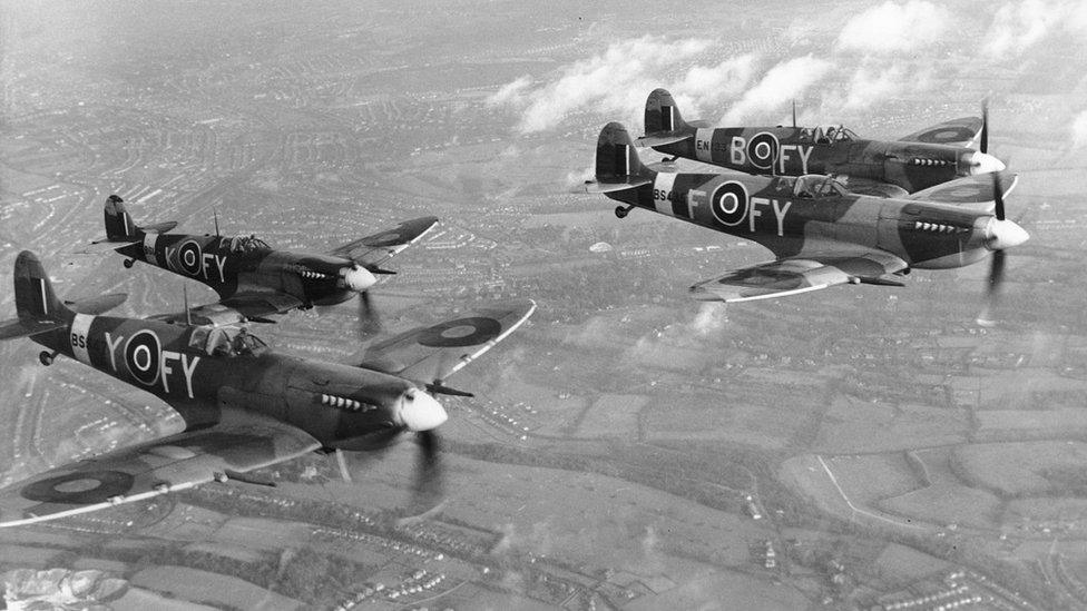 Spitfires above Biggin Hill