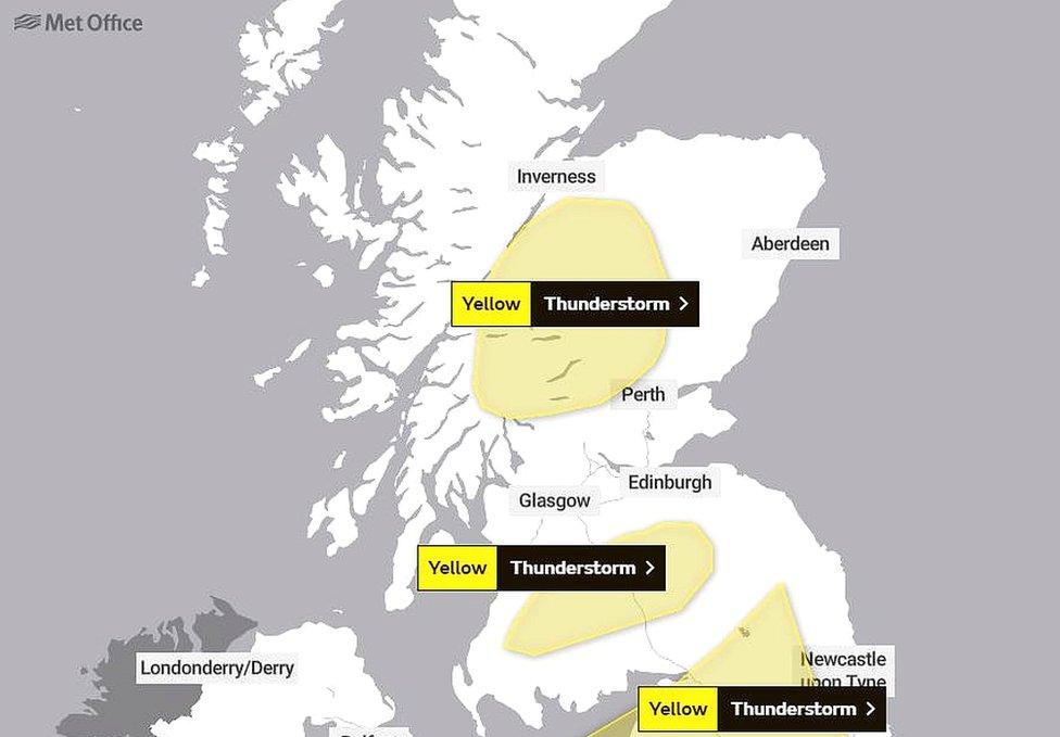 The updated Met Office warning for Wednesday