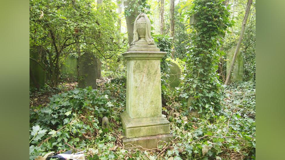Bedd Griffith Davies ym mynwent Abney Park, Llundain