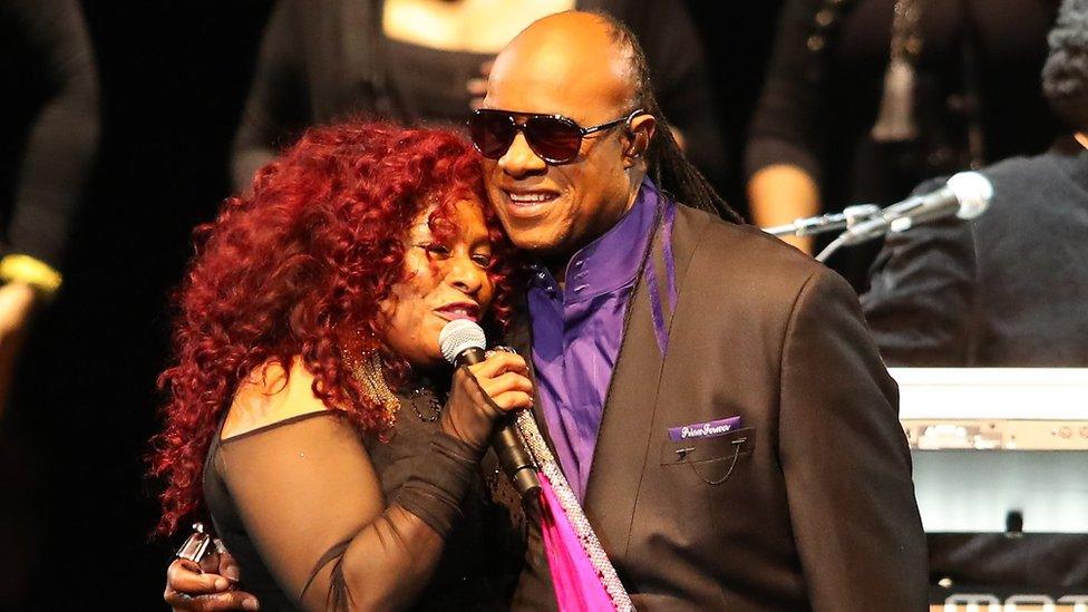 Chaka Khan and Stevie Wonder