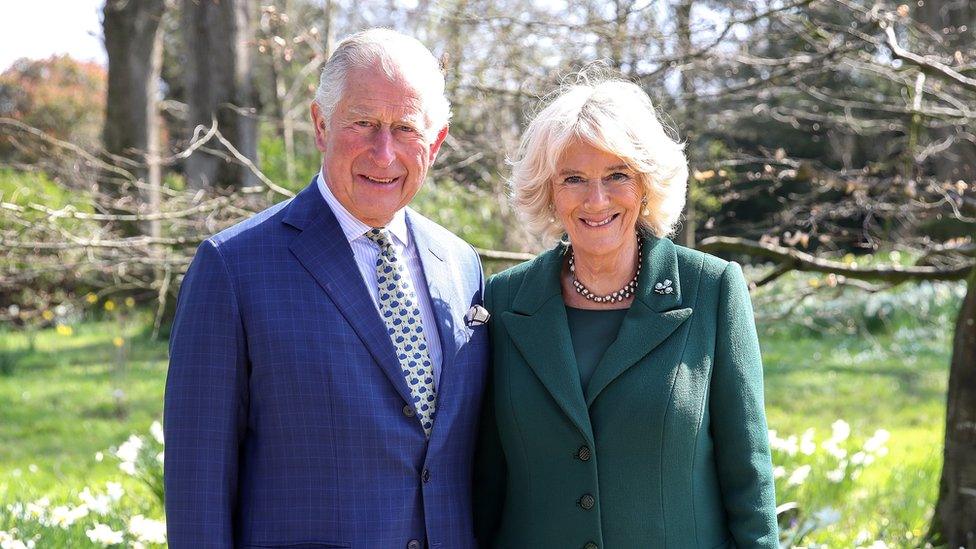 Prince Charles and Duchess of Cornwall attend the reopening of Hillsborough Castle on 9 April 2019 in Northern Ireland