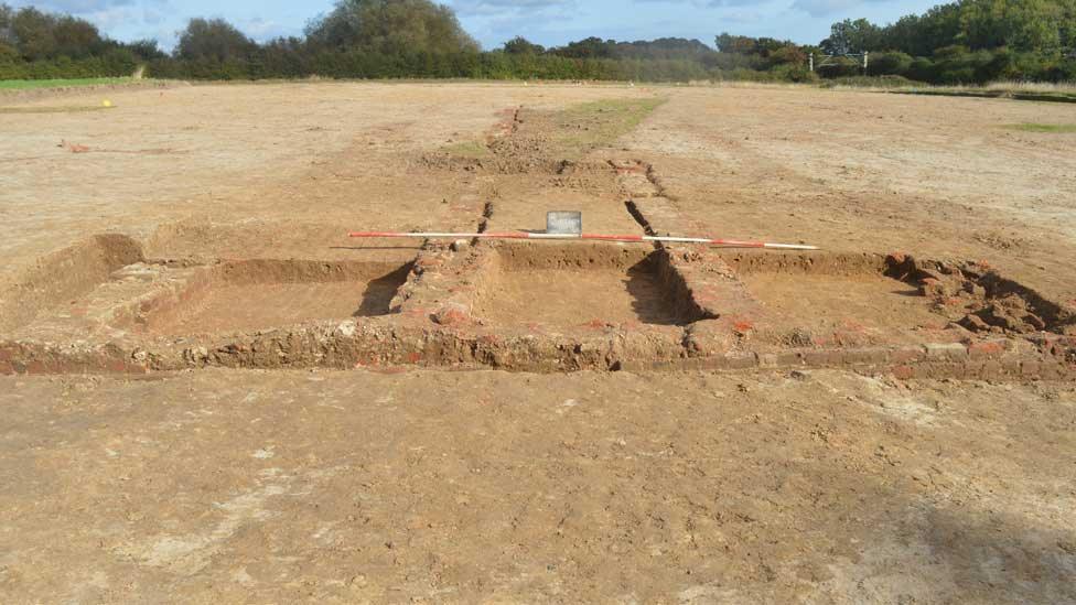 Brick foundations of the best preserved building on the site