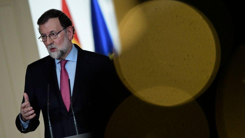 Spanish Prime Minister Mariano Rajoy holds his end-of-the-year press conference in Madrid on 29 December 2017