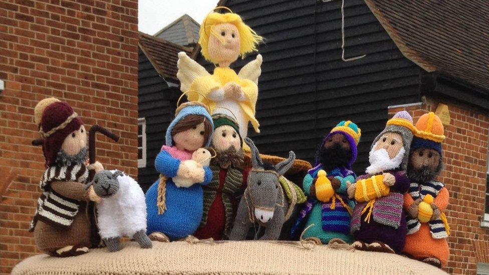 Nativity scene in Rayleigh before it was vandalised