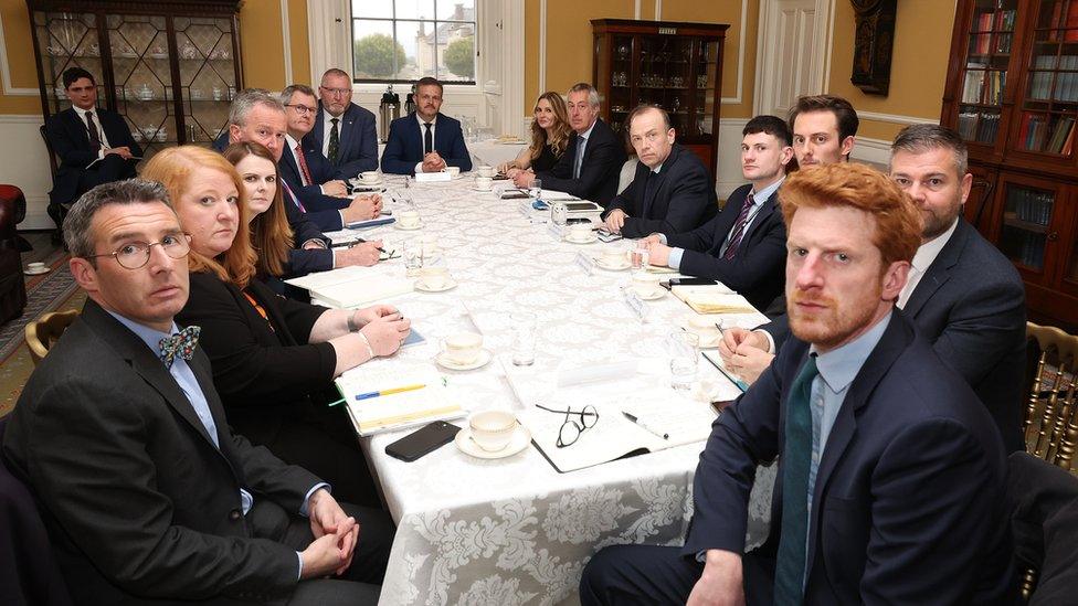 The secretary of state hosted round table talks with the parties