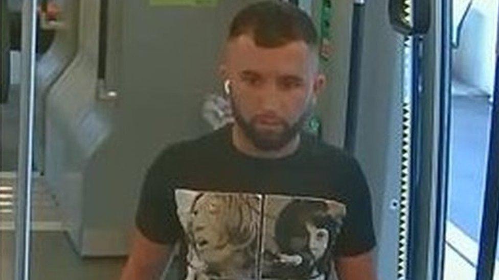 CCTV image of man police want to speak to over rail assault