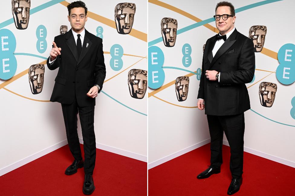 Rami Malek and Brendan Fraser at the Bafta Film Awards