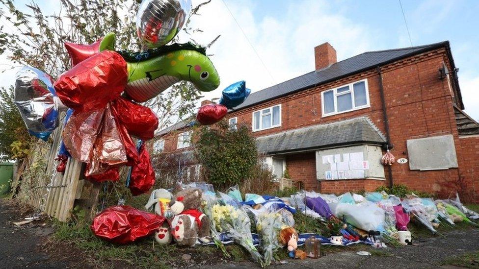 Tributes laid at the home of Arthur Labanjo-Hughes