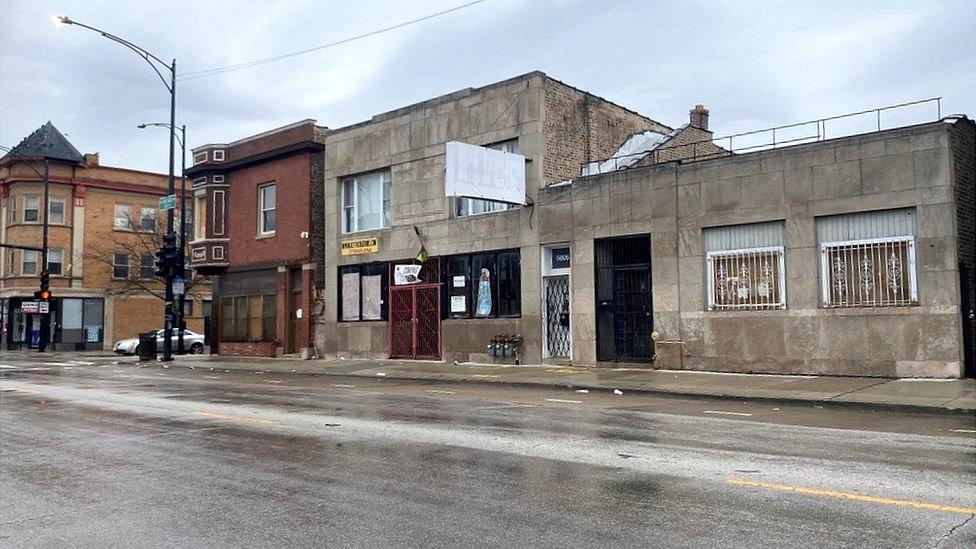 Boarded up buildings line the streets in Austin, one of Chicago's most dangerous neighbourhoods