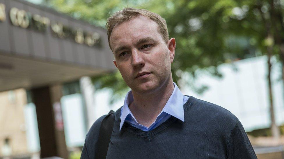 Former trader Tom Hayes leaves Southwark Crown Court in London, Britain in this July 7, 2015