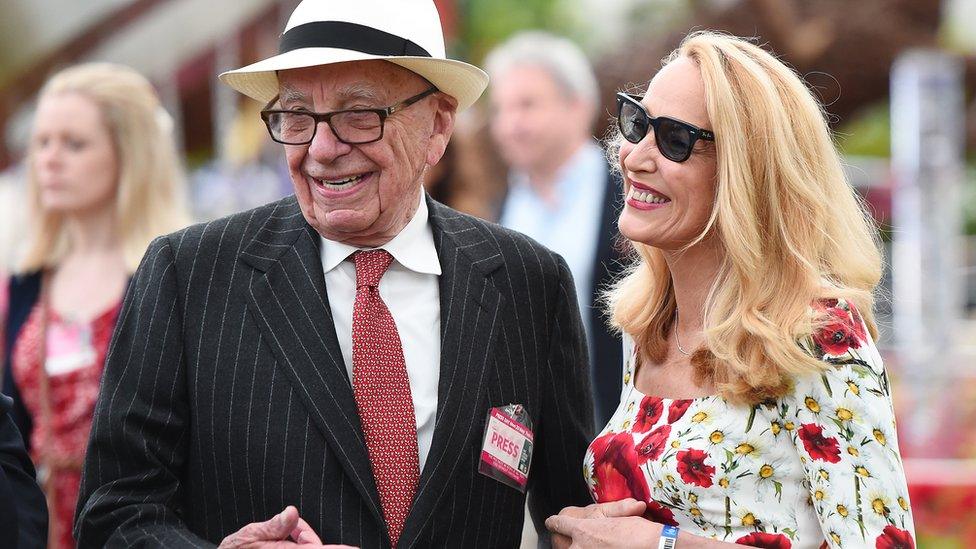 Rupert Murdoch and Jerry Hall