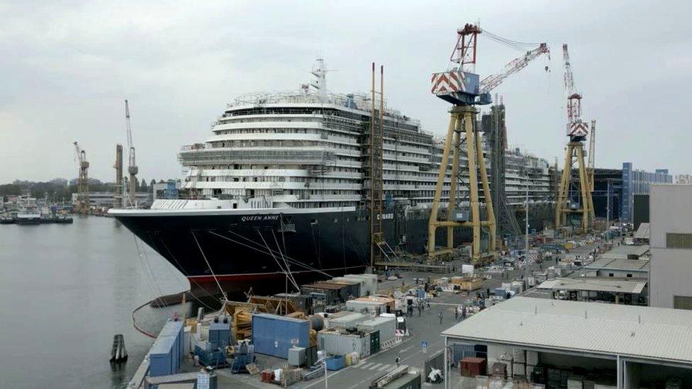 Queen Anne is currently being built in Trieste, Italy