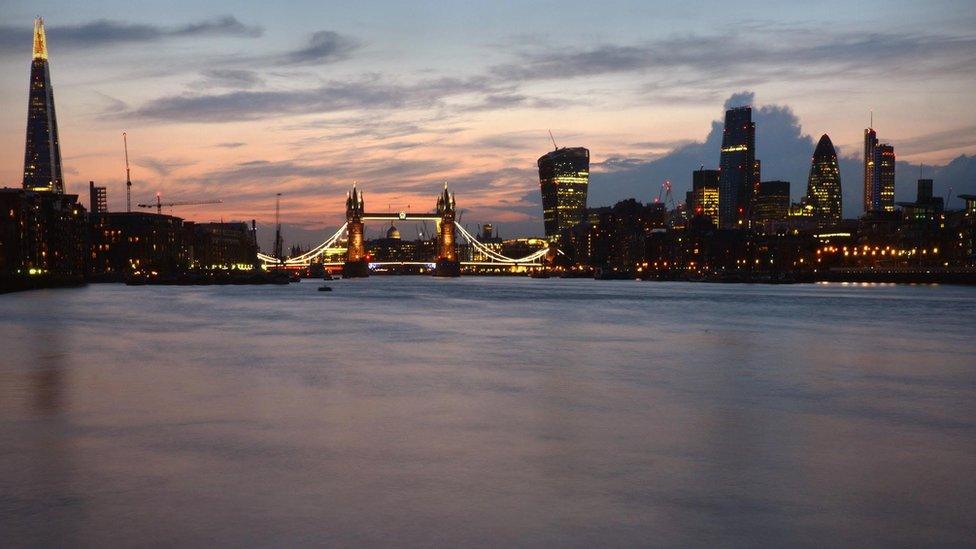 London skyline from Bermondsey