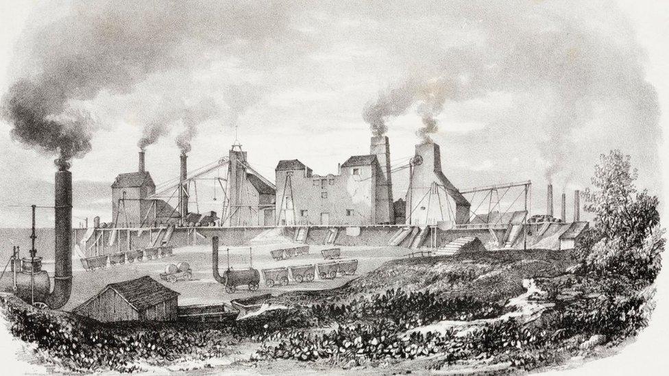 Lithograph of Hetton Colliery