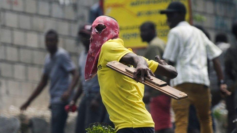 Protester in Port-au-Prince