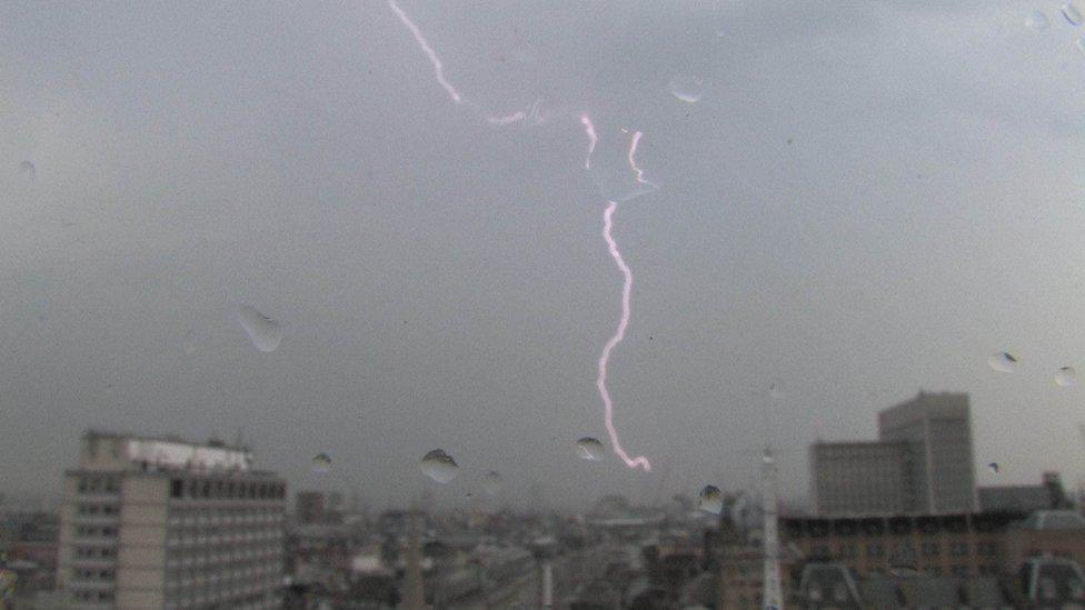 Lightning strike in central London