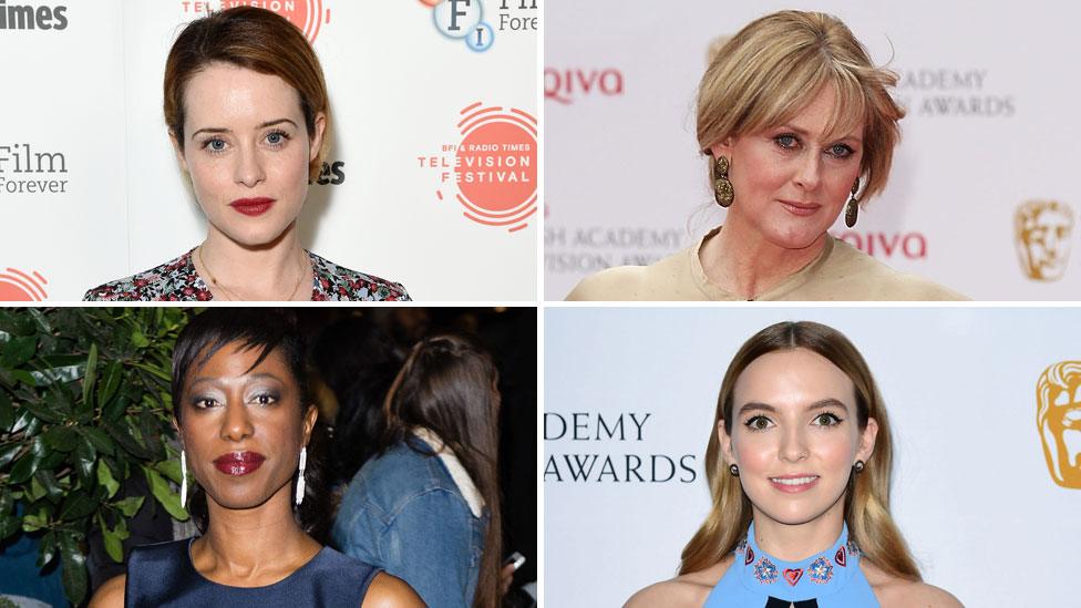 Leading actress nominees (clockwise from top left) Claire Foy, Sarah Lancashire, Nikki Amuka-Bird and Jodie Comer