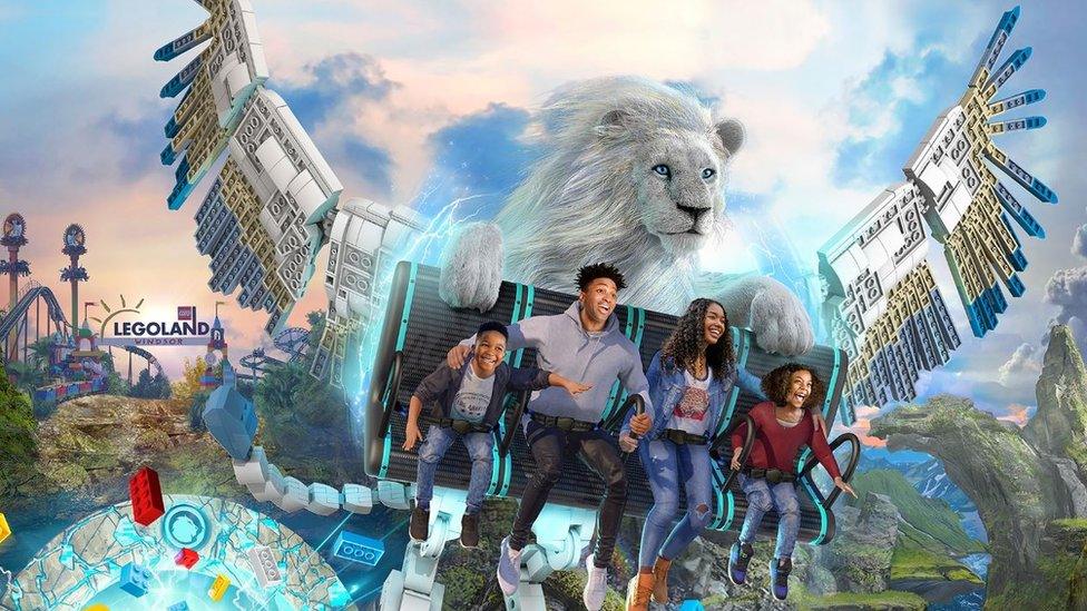 Artist's impression of the Flight of the Sky Lion ride