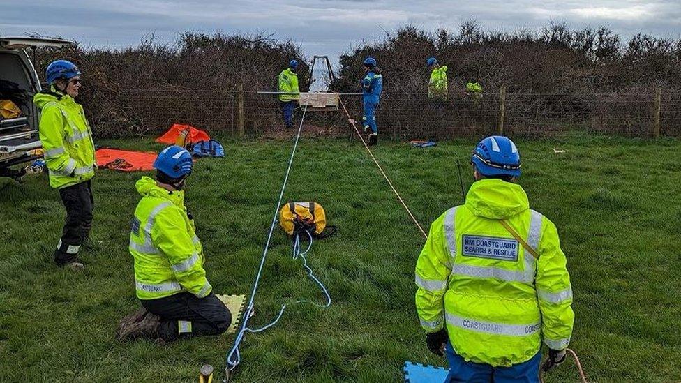 Photo of the dog rescue operation.