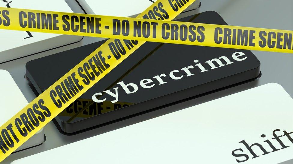 Cybercrime crime scene graphic