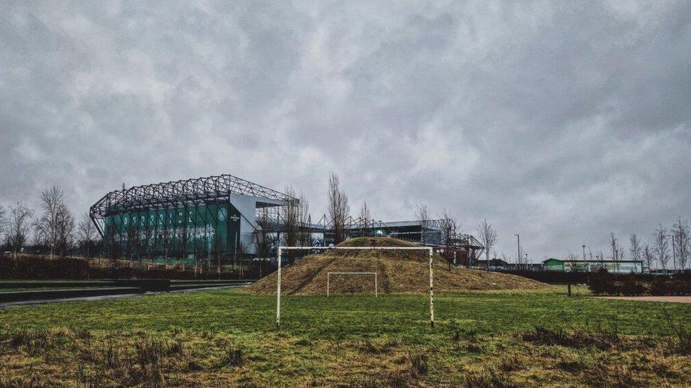 goal with Celtic park in background