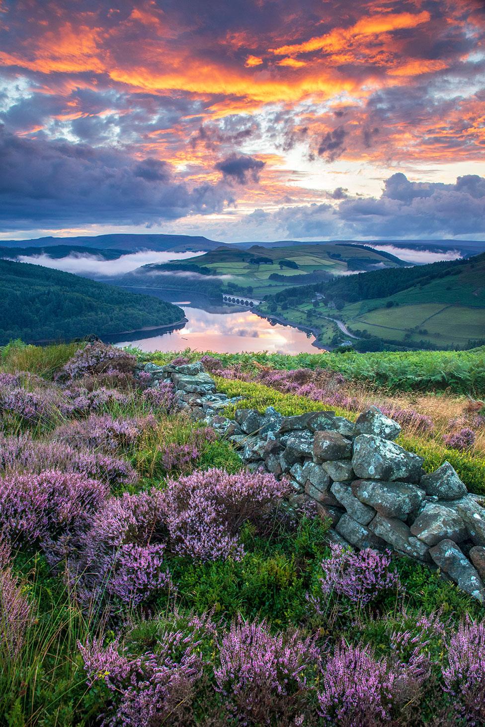 A landscape view of the Peak District National Park