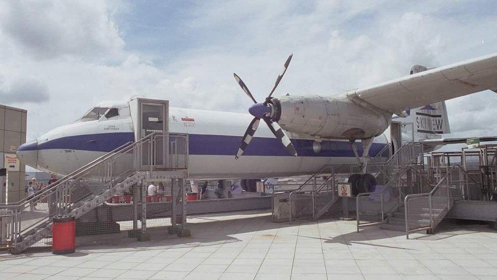 Handley Page Dart Herald at Gatwick Airport