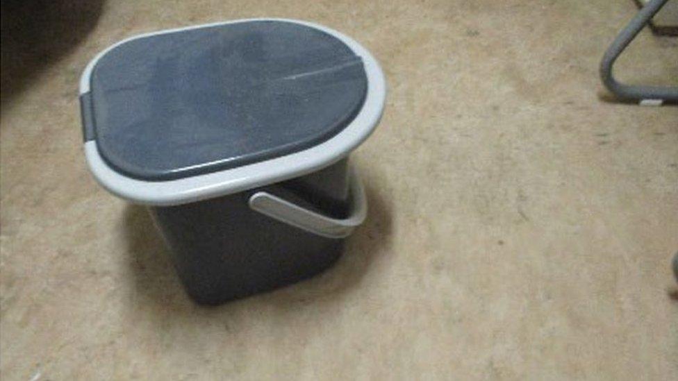 Night sanitation bucket used by inmates