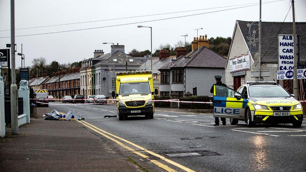 Police cordon at crime scene