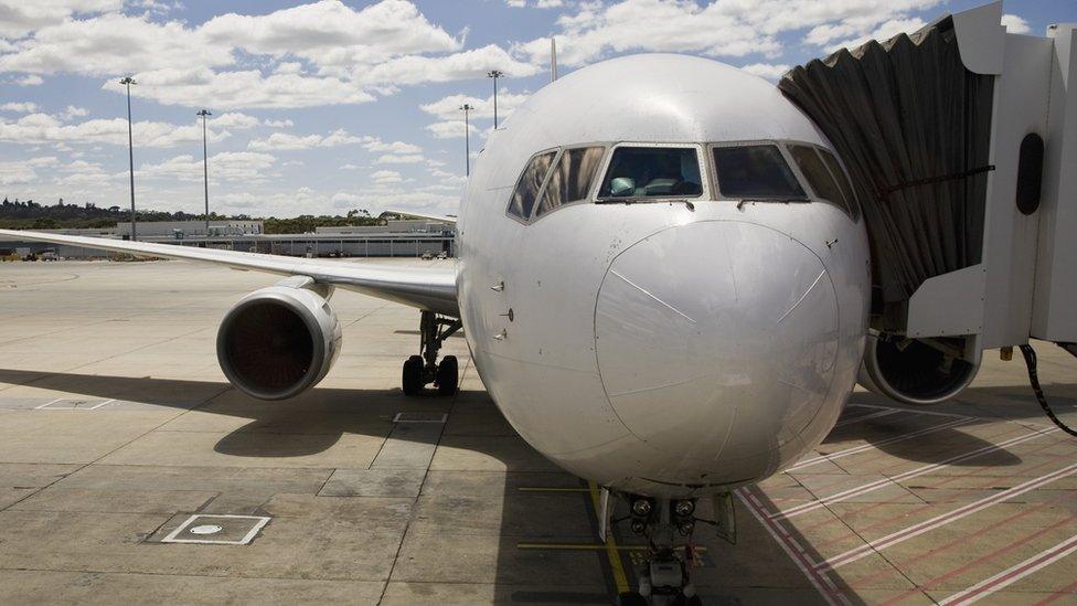 A plane on the tarmac