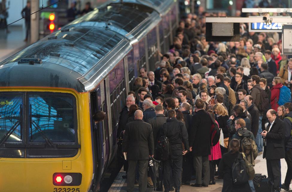 Crowded train station