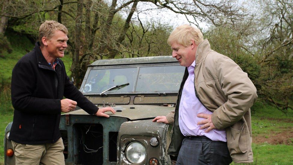 Boris Johnson with Countryfile presenter Tom Heap