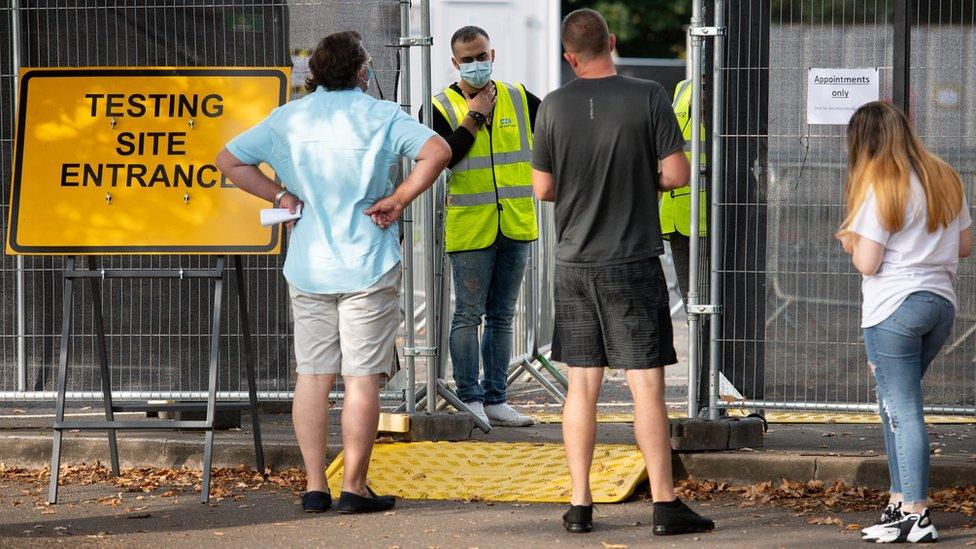 People at a testing facility in Sutton Coldfield