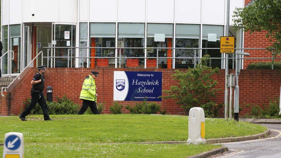 Travellers in Hazelwick School, Crawley