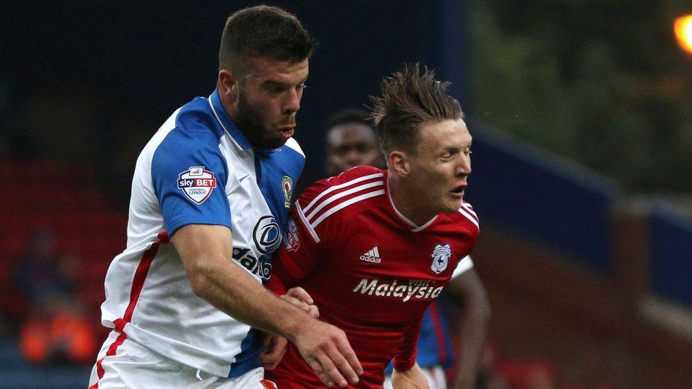 Grant Hanley (left) equalised for Blackburn after Joe Mason had put Cardiff ahead