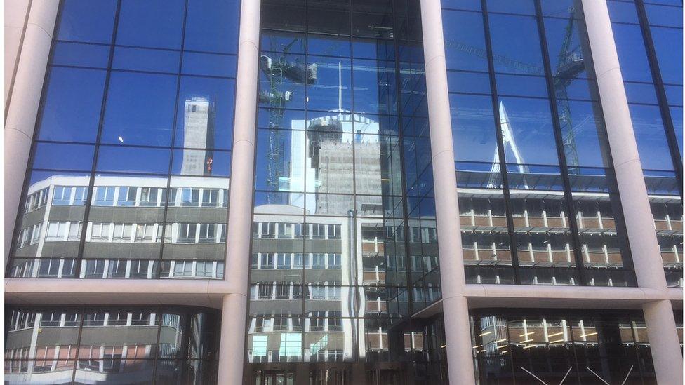 BBC building reflection