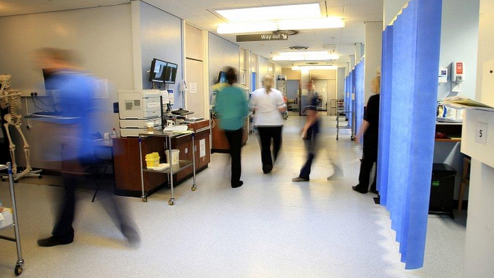 Hospital staff on a ward