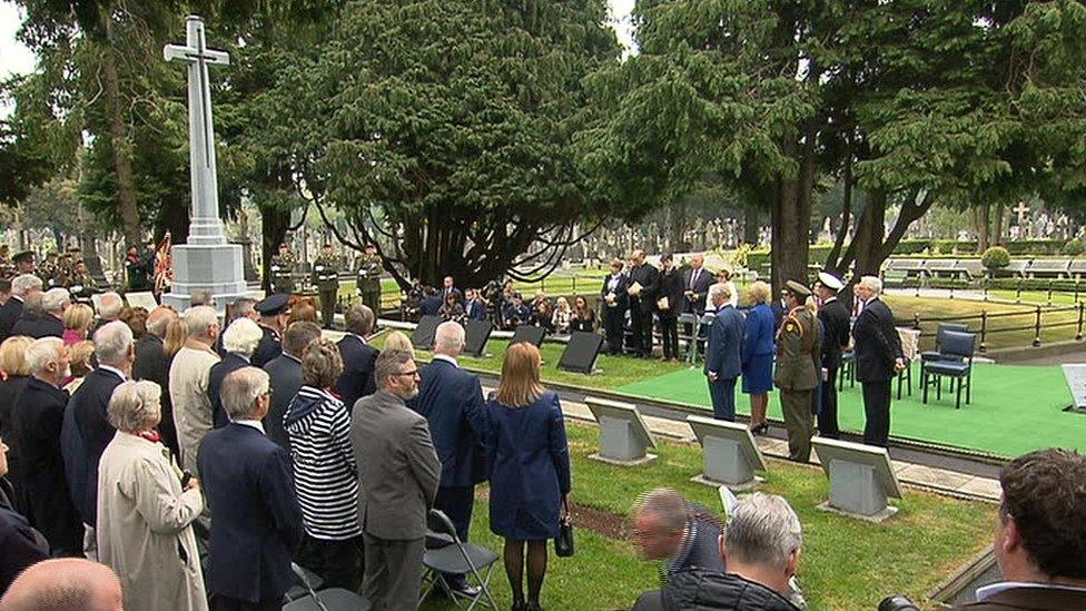 Prince Charles and the Duchess of Cornwall at Glasnevin cemetery