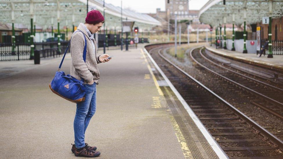 Man on an empty platform