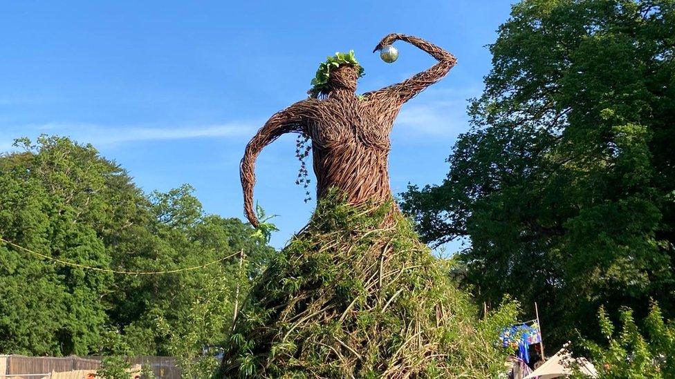 Wicker statue