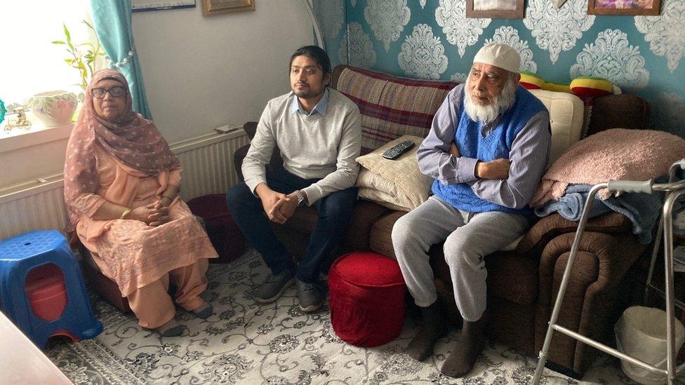 Saif Rahman (middle) and his grandparents