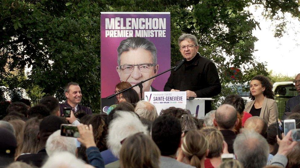 Jean-Luc Mélenchon campaigning in Essonne