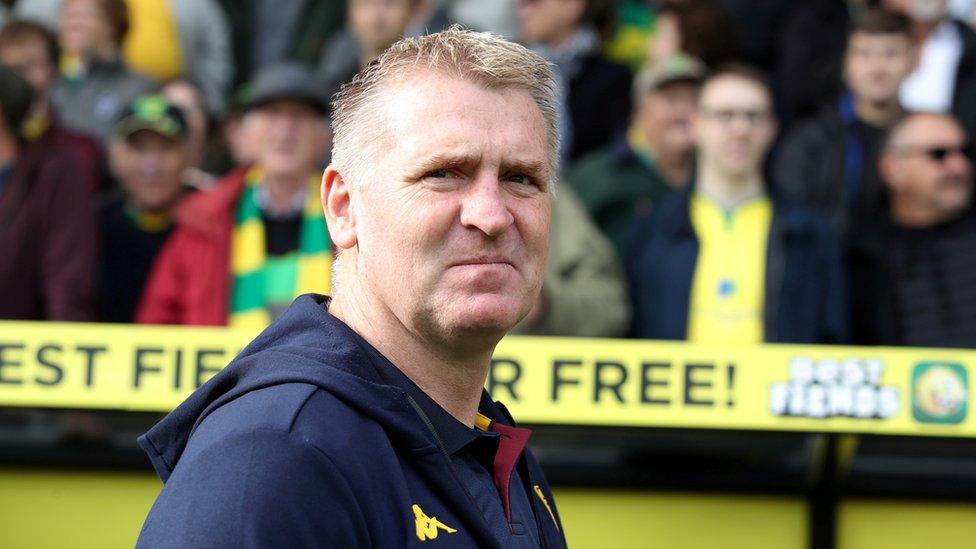 Dean Smith at Carrow Road in 2019