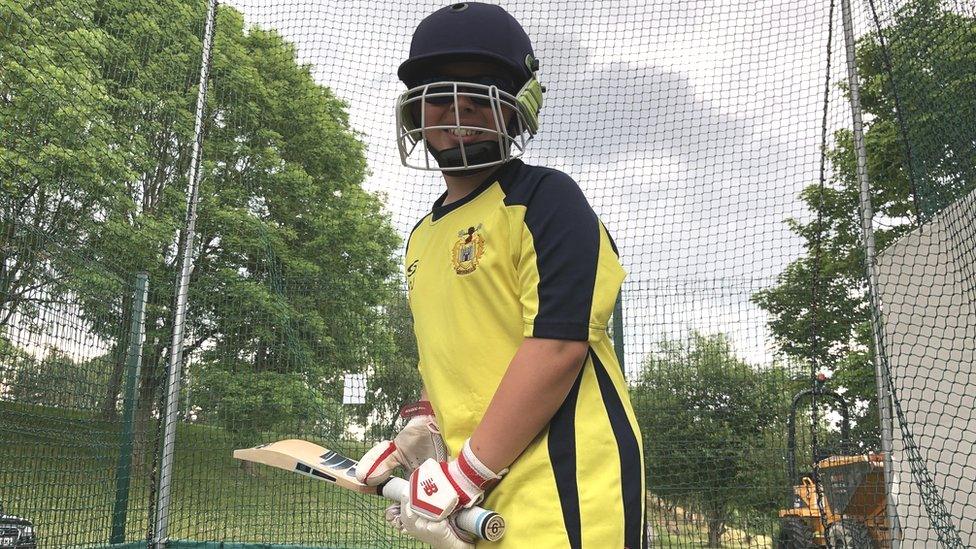 Colourblind cricketer Charlie Jones, 11