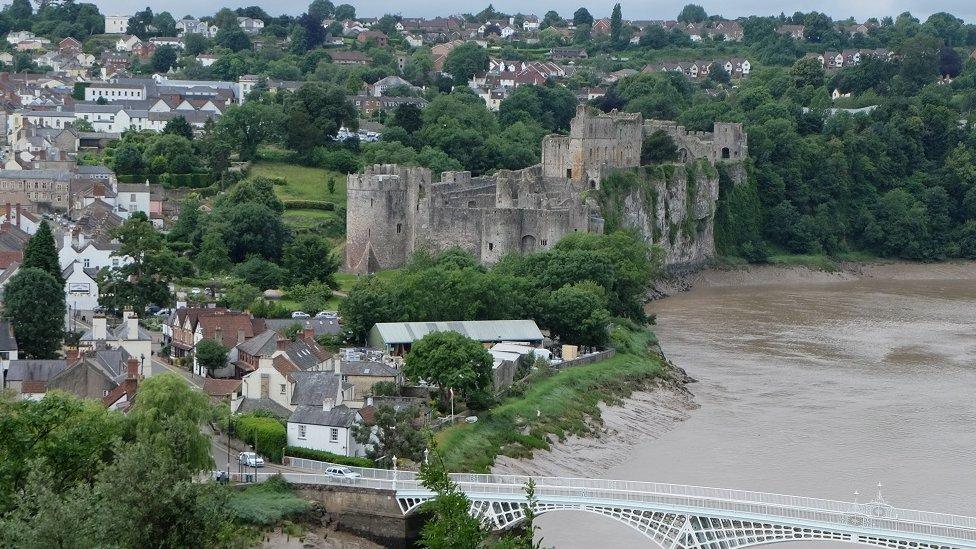 An aerial view of Chepstow