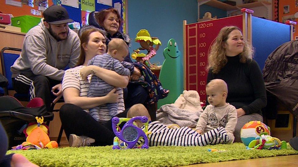 Parents and children at children's centre