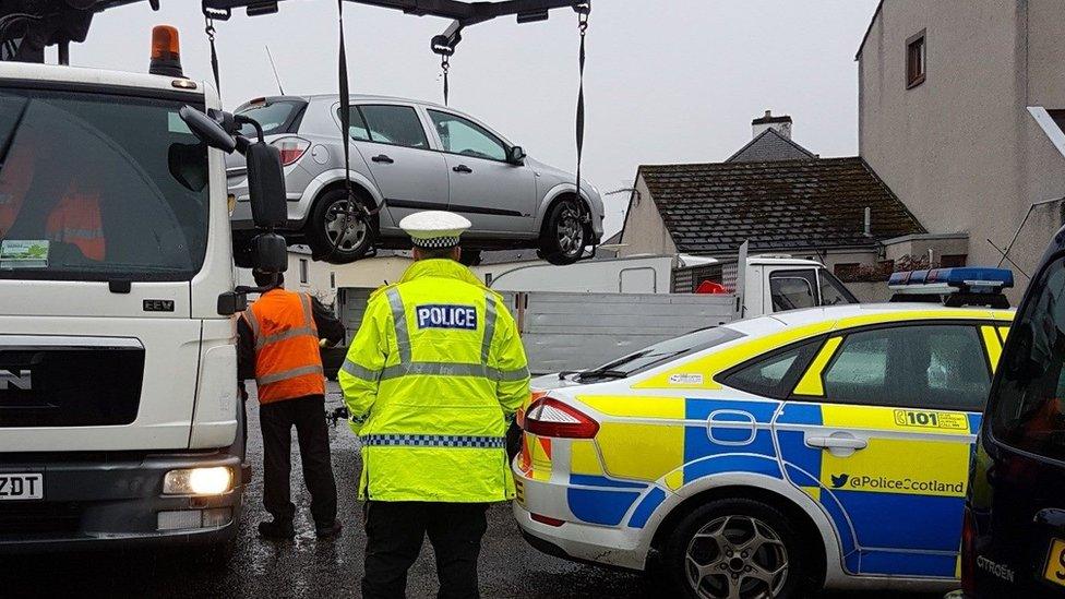 Car being seized