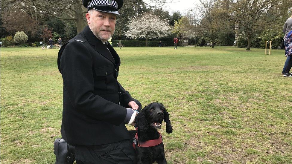 PC Gavin Morgan with Ludo