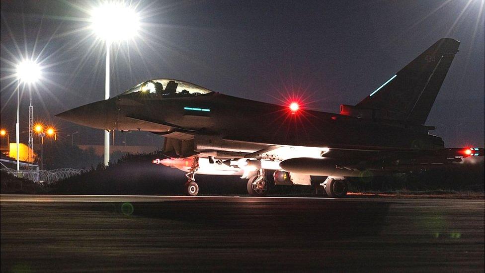 UK's Typhoon warplane during a strike operation. Photo: 24 February 2024