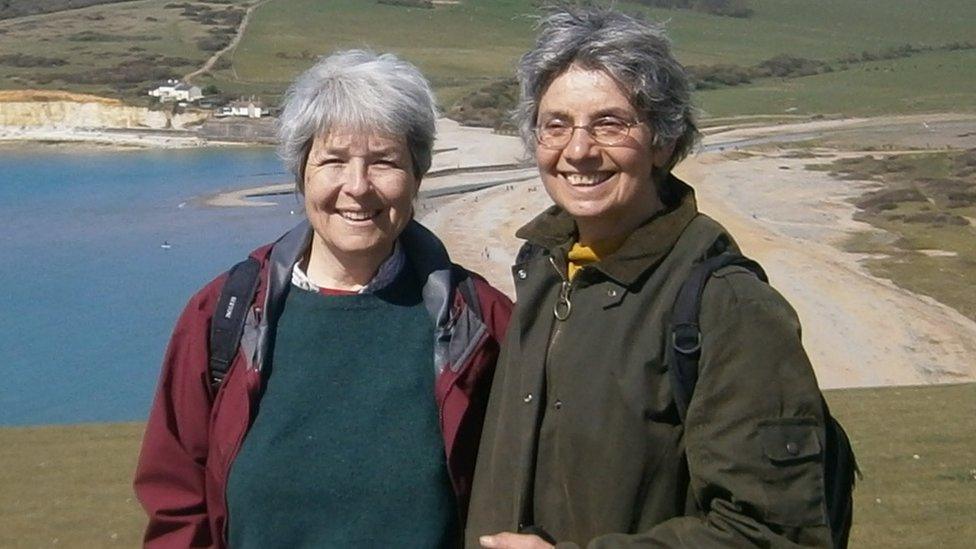 Friends Melanie Davies and Chiara Bertotti on a coastal walk